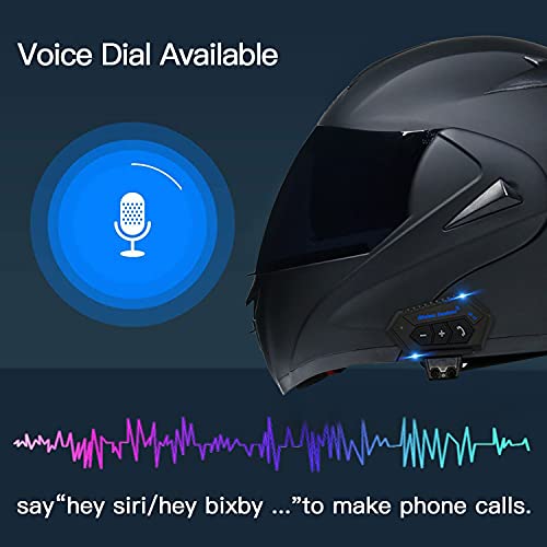 Cascos de moto con Bluetooth, visera masculina, casco integral de doble lente, casco antivaho abatible con walkie-talkie inalámbrico, para casco Bluetooth de carreras de bicicleta de montaña (A13 M)