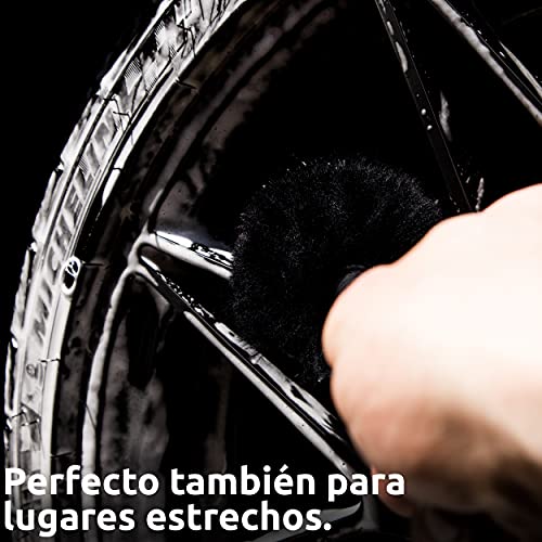 Cepillo para Llantas Premium - Especialmente Suave y eficaz - Limpieza fácil de Llantas de Aluminio - Cepillo para Llantas Extra Largo de Calidad Profesional