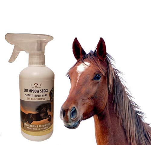 Champú seco natural y vegetal para caballos, 500 ml - Sin necesidad de agua ni enjuague - Para un lavado rápido y eficaz - Apto para todo tipo de Manti, Linea 101