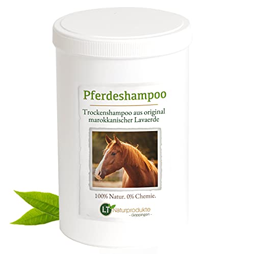 Champú seco para caballos | con arcilla de lava marroquí original | vegano y orgánico para el cuidado del pelaje sin químicos | tierra de lava | arcilla en polvo | champú para caballos