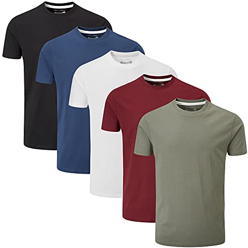 Charles Wilson Paquete 5 Camisetas Cuello Redondo Lisas (Small, Essentials)