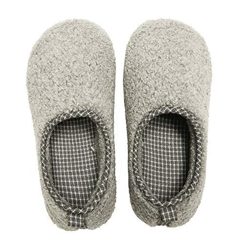 ChayChax Zapatillas de Estar por Casa para Mujer Invierno Cálido Pantuflas Memoria Espuma Ligero Comodo Suave Interior Zapatos de Algodón,Gris Claro,EU 36-37