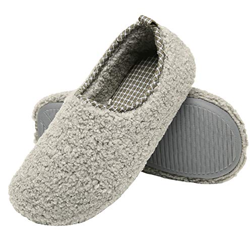 ChayChax Zapatillas de Estar por Casa para Mujer Invierno Cálido Pantuflas Memoria Espuma Ligero Comodo Suave Interior Zapatos de Algodón,Gris Claro,EU 36-37