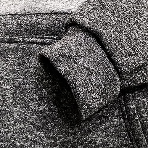 Chejarity Sudadera con capucha para hombre, diseño de patchwork, de manga larga, informal, para otoño e invierno, rojo, L