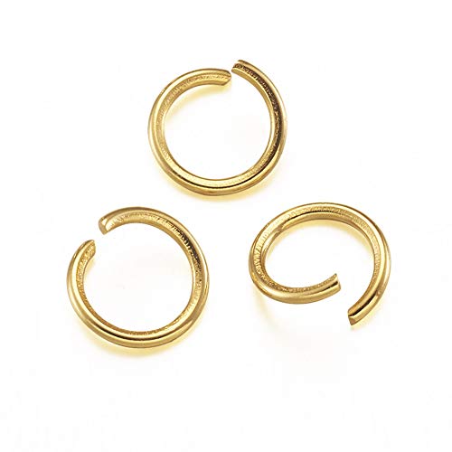 Cheriswelry 200 anillos abiertos de acero inoxidable de 8 mm de metal pequeño anillo de bloqueo redondo conector calibre 18 para joyería y manualidades