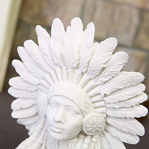 CHUNGEBS Figura nativa Americana India Figurine Sculpture Decoración, Guerrero Indio Retro Hogar Estatuillas Resina Artesanía Decoración de Escritorio para el hogar