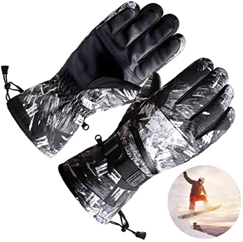 Chyang Guantes impermeables con pantalla táctil para nieve, guantes de invierno cálidos para hombres y mujeres, deportes de invierno al aire libre, esquí, patinaje sobre hielo, 1 par M (color: L)