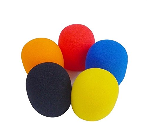 Chytaii 5pcs Cubierta de Micrófono de Esponja para Protección de Micrófono Cubierta de Espuma de Micrófono de Mano Parabrisas Multicolor Suave Flexibilidad