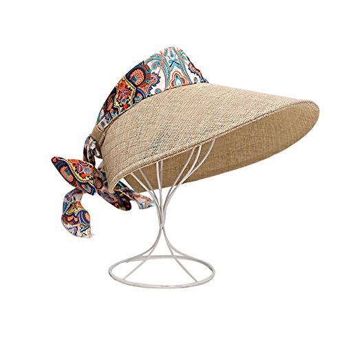 Chytaii Gorra Visera de yute Sombrero de Sol Sombrero Deporte Tenis Plegable Mujer Antisol Sombrero de Playa Viaje Exterior Protección Solar en Verano