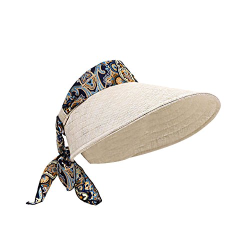 Chytaii Gorra Visera de yute Sombrero de Sol Sombrero Deporte Tenis Plegable Mujer Antisol Sombrero de Playa Viaje Exterior Protección Solar en Verano