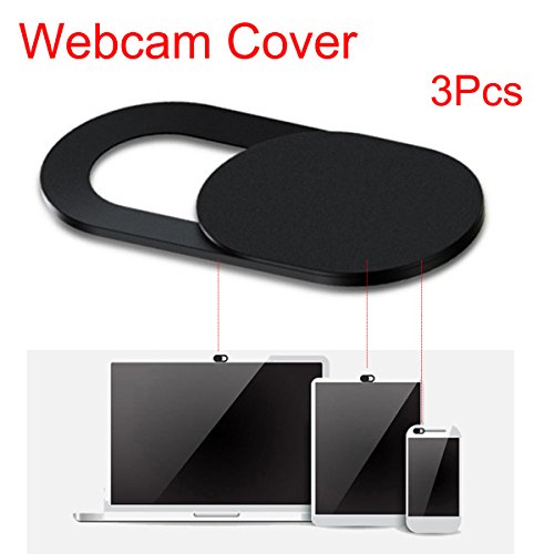 Cikuso 3pzs Pegatinas Escudo de Camara de plastico Proteccion de miradas Anti-Hacker para movil PC Tablet PC Ordenador portatil Cubierta de privacidad Negro