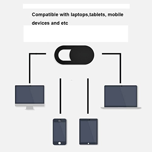 Cikuso 3pzs Pegatinas Escudo de Camara de plastico Proteccion de miradas Anti-Hacker para movil PC Tablet PC Ordenador portatil Cubierta de privacidad Negro