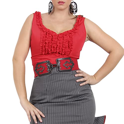Cinturones Camperos - Elásticos Mujer - G, Rojo