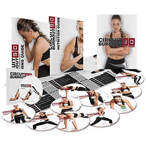 CIRCUIT BURNOUT 90 - programa de entrenamiento de 90 días, 10+1 vídeos de ejercicio en DVD + calendario de entrenamiento, monitor de fitness, guía de entrenamiento y plan de nutrición
