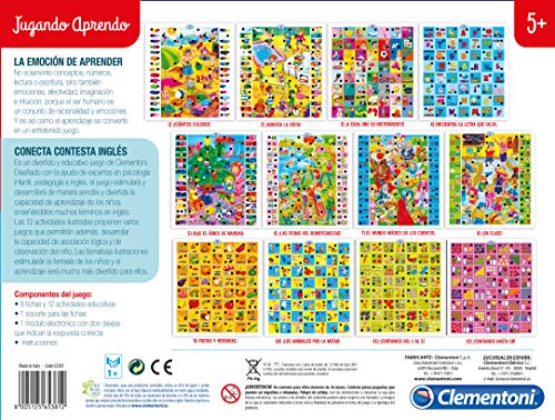 Clementoni-65381 - Conecta-Contesta Inglés - juego educativo electrónico a partir de 5 años