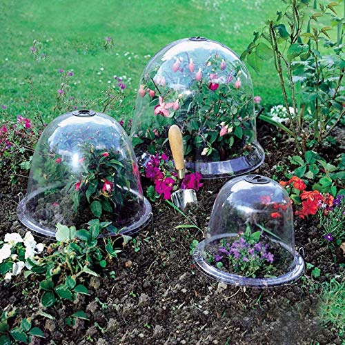Cloches de jardín,paquete de 5 cubiertas de campana de cúpula de plantas reutilizables para calentar el suelo del jardín,protector de congelación para plantas suculentas