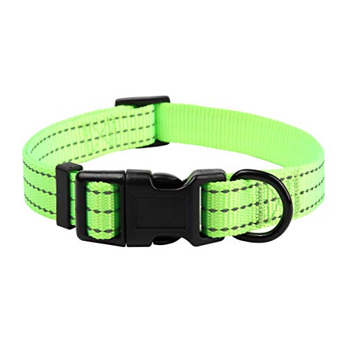 Collar de perro | Nylon con tres correas reflectantes 3M /Verde lima, azul, rosa y morado, de Mile High Life.