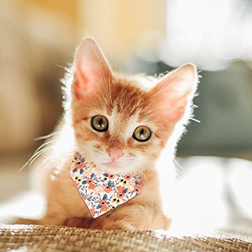 Collares de gato con campanas Pañuelo de pajarita extraíble, 2 collares para mascotas + 1 Pañuelo de perro + 1 lazo, Collar de gatito, Pañuelo de gato, Pajarita de perro