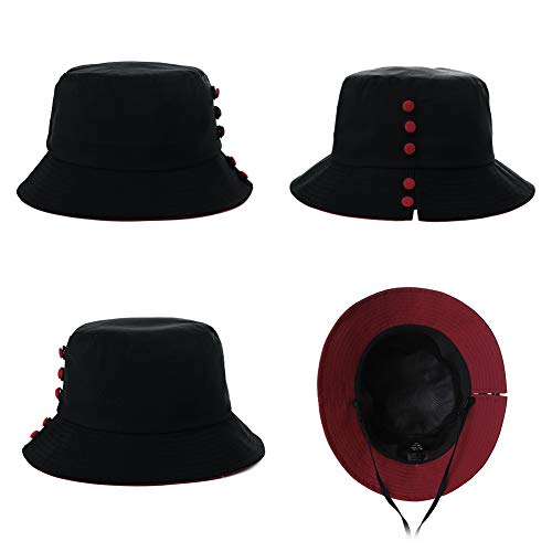 Comhats Sombrero para mujer con visera ancha SPF 50, impermeable, para senderismo, con correa para la barbilla, plegable, ajustable