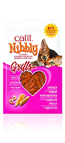 Comida Seca para Gatos Catit Catit Nibbly Grills, Pollo & Gambas, 30g