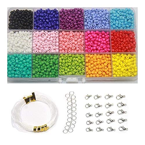Conjunto de 3 mm de Vidrio Granos Coloridos Mini Potro Granos Granos for la fabricación de la joyería Collares Pulseras Regalo de los niños del Arte de DIY Juguetes (Size : 3mm)