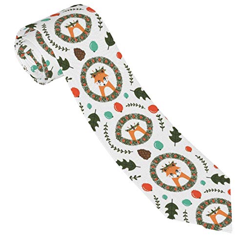Corbata delgada de moderna para hombres, corbata navideña con corona de zorro para diversas profesiones, elegantes corbatas personalizadas para el trabajo y el ocio