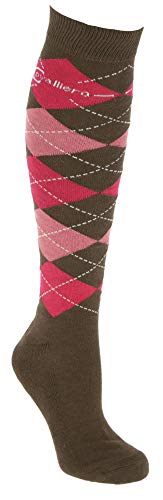 Covalliero Brescia - Calcetines de equitación para Mujer, Talla 34-36, Color Madera y Rosa Oscuro