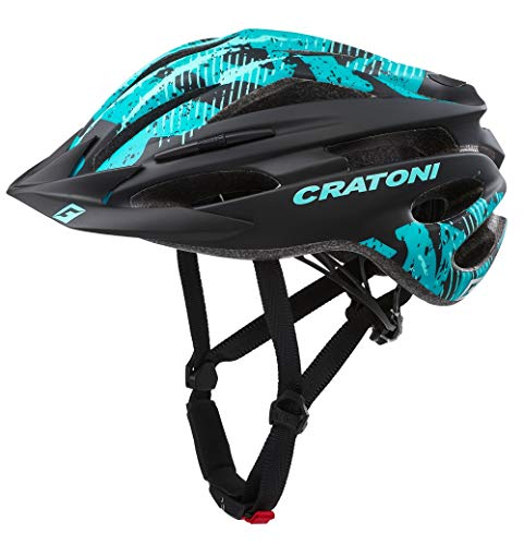 Cratoni Pacer MTB - Casco de ciclismo (49-55 cm), color negro y turquesa