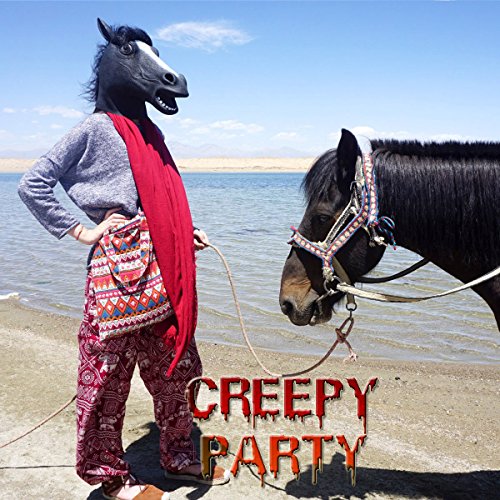 CreepyParty Máscara de Cabeza Animal de Látex de Fiesta de TrajeLujo de Halloween de Novedad Cabeza de Caballo