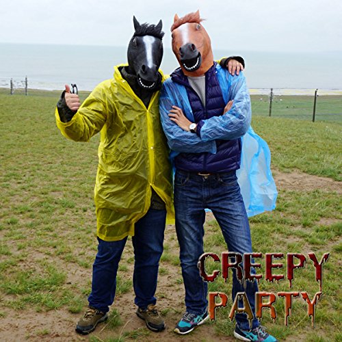 CreepyParty Máscara de Cabeza Animal de Látex de Fiesta de TrajeLujo de Halloween de Novedad Cabeza de Caballo