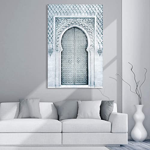 Cuadro de puerta oriental – Decoración de pared árabe – 90 x 60 cm y 120 x 80 cm – Impresión sobre lienzo de alta resolución – Lienzo estirado sobre un marco de madera, 120 x 80 cm