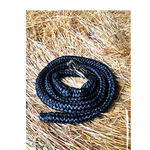 Cuerda de guía con gancho de pánico, para caballos, ponis, Shetty, burro, en muchos diseños elegantes, longitud 1,60 m, color negro