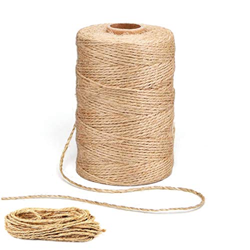 Cuerda de yute natural, cuerda de yute para manualidades, decoración, 2 mm, 200 m