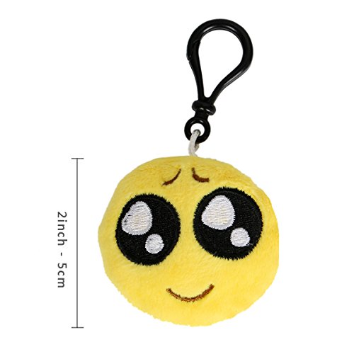 CUSFULL Mini Emoji Llavero Emoji Encantadora Almohada Almohadillas Emoticon Llavero Soft Party Bag Regalo de Relleno de Juguete para los niños (20pcs)