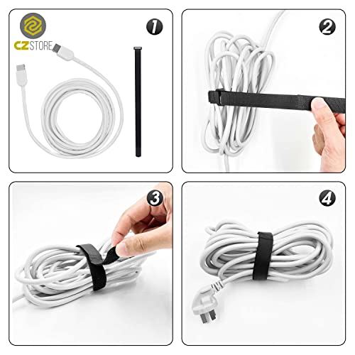 CZ Store Bridas Ajustables para Cables - ✮GARANTÍA DE POR VIDA✮ - Paquete de 10 Correas de Nylon Resistentes con Hebilla de Plástico - Organizadores para Sujetar Cables de Ordenador, Herramientas