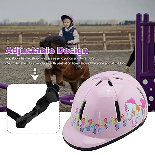 DASNTERED Gorra ajustable para montar a caballo, accesorio universal para la cabeza del casco para montar a caballo, cómodo sombrero ecuestre para niño (rosa)