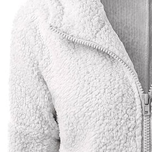 Dasongff Chaqueta caliente para mujer, talla grande, con cremallera y capucha de Molleton, color -Block abrigo de invierno cálido y cálido abrigo de invierno