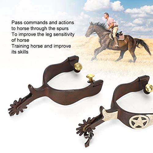 DAUERHAFT Horse Spurs West Cowboy Spurs Style Elegante para competición Ecuestre Mejora la sensibilidad de Las piernas del Caballo