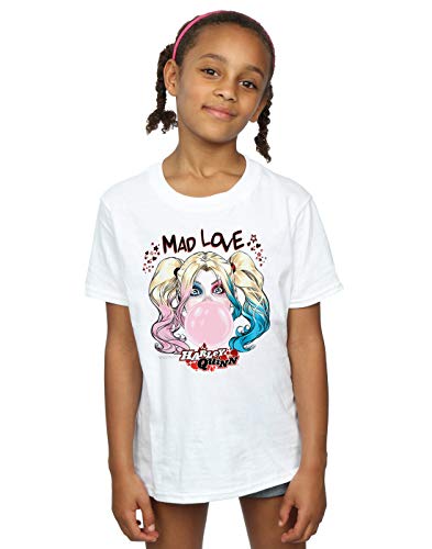 DC Comics Niñas Harley Quinn Mad Love Camiseta Blanco 9-11 Years
