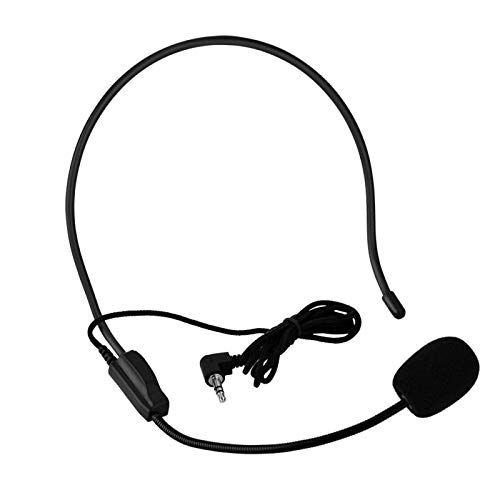 Demeras Mini micrófono de 3,5 mm con Cable montado en la Cabeza Micrófono de Diadema Micrófono de Condensador Voz más Clara para los presentadores de Voz Profesores Guías turísticos
