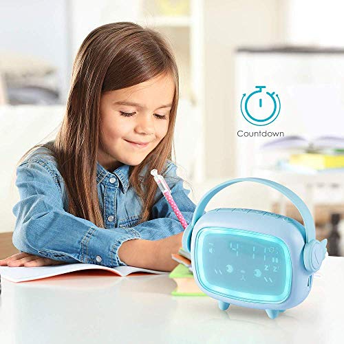 Despertador Infantil,Reloj Despertador niños Digital con Luz,Control de Voz Reloj Despertador con Repetición para niños y niñas,Buen Regalo para Niños