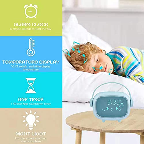 Despertador Infantil,Reloj Despertador niños Digital con Luz,Control de Voz Reloj Despertador con Repetición para niños y niñas,Buen Regalo para Niños