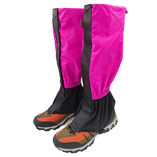 DETHN Polainas De Nieve Impermeable Calor Polainas para Leggings Cubierta De Zapatos para Niños Hombres Mujeres Senderismo Caminar Cazar Esquí Escalada Correr S(Longitud 32cm)/Rosa