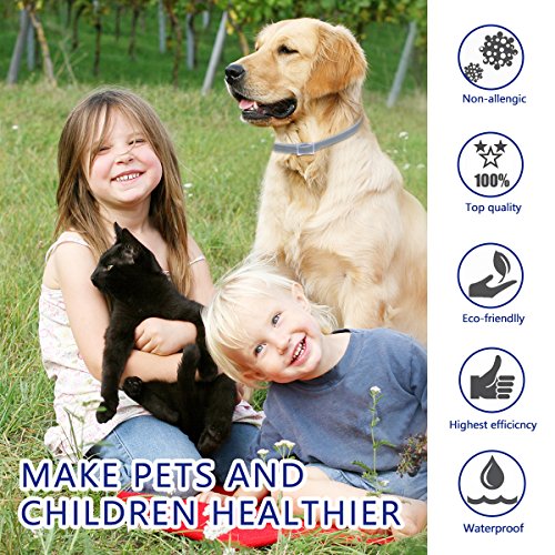 DEWEL Collar Antiparasitos Perro/Gato contra Pulgas,Garrapatas y Mosquitos,Tamaño Ajustable e Impermeable para Mascota Pequeño Mediano Grandes