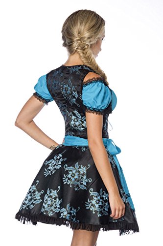 DIRNDLINE - Mini de vestido tradicional tirolés vestido de jacquard (vestido, delantal y blusa) en 5 variantes A70000 blau (Sw 22) 44