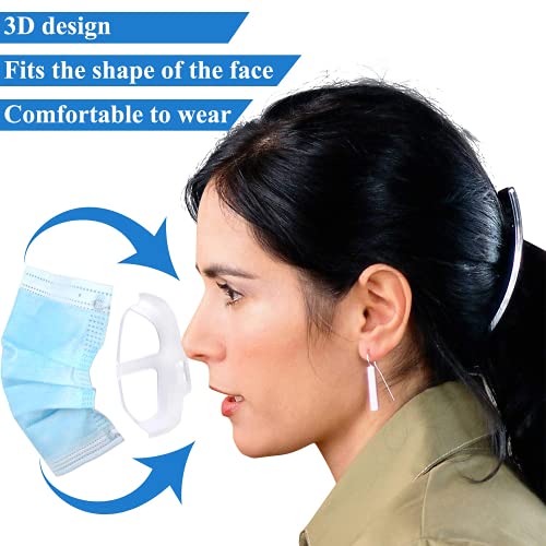 DISEN Soporte 3D para mascarilla 10PCS Máscara transparente Marco de soporte interno Mantenga la tela fuera de la boca para crear más espacio para una cómoda protección del lápiz labial de respiración
