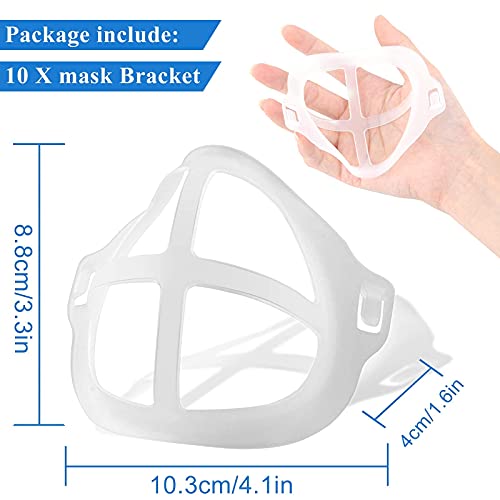 DISEN Soporte 3D para mascarilla 10PCS Máscara transparente Marco de soporte interno Mantenga la tela fuera de la boca para crear más espacio para una cómoda protección del lápiz labial de respiración