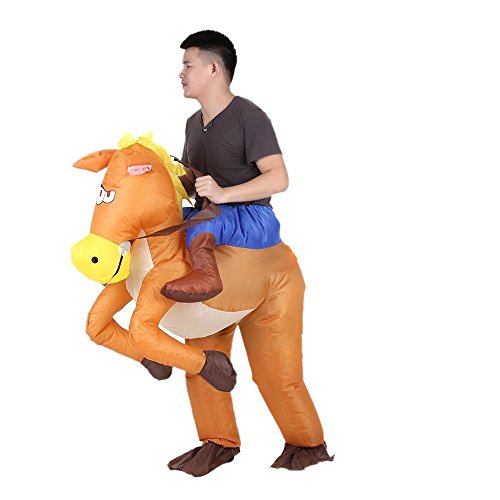 Disfraz hinchable para fiesta de Navidad, Cowboy Rider en caballo