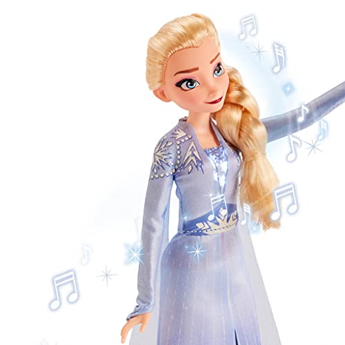 Disney Frozen - Elsa Cantante - Muñeca Que Canta; Lleva un Vestido Azul Inspirado en Frozen 2 Juguete para niños y niñas de 3 años en adelante