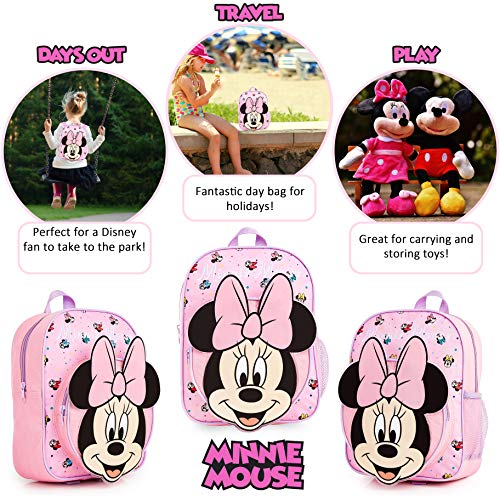 Disney Mochilas Escolares, Material Escolar Para Niñas, Mochila Infantil Con Minnie Mouse en Diseño 3D, Mochila Rosa de Gran Capacidad, Regalos Originales Para Niñas